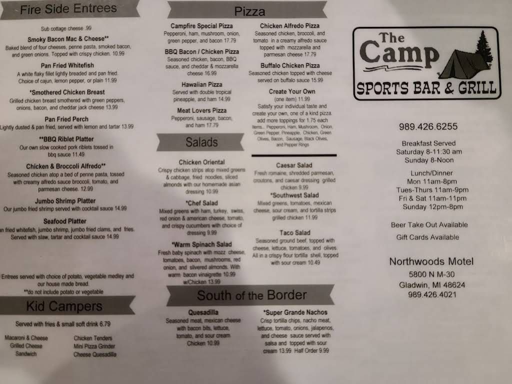 The Camp Sports Bar & Grill Menu 2