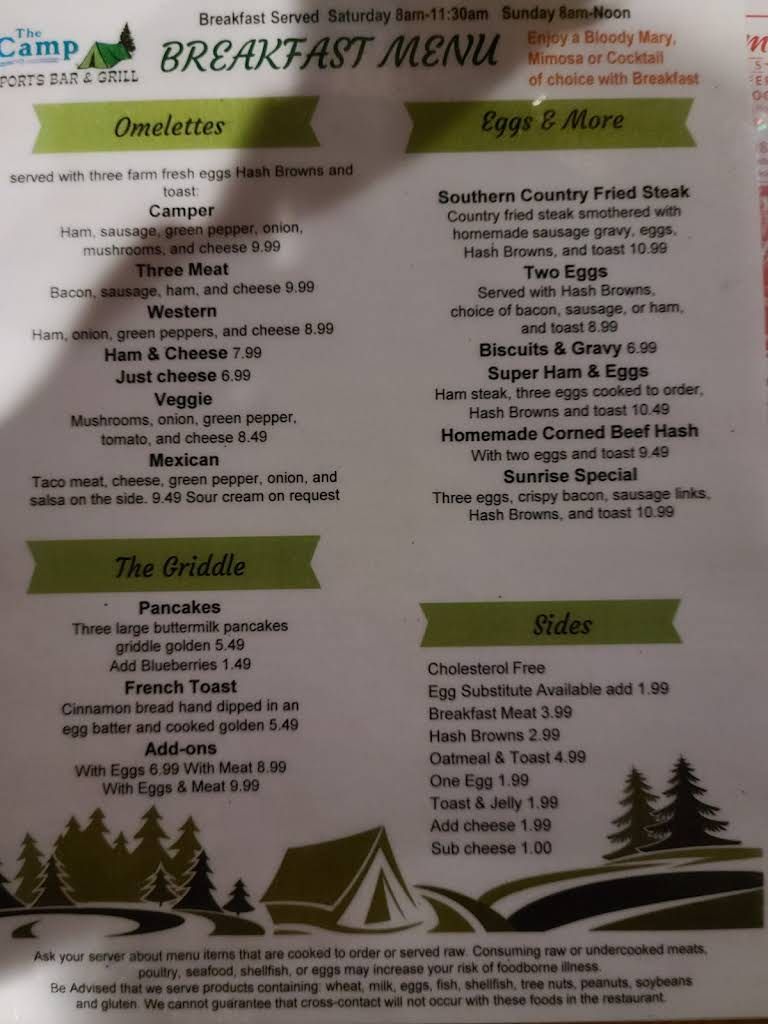 The Camp Sports Bar & Grill Menu 3