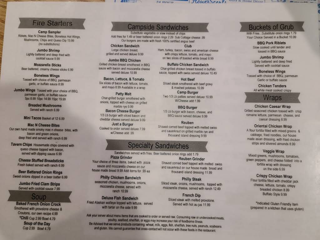 The Camp Sports Bar & Grill Menu 4