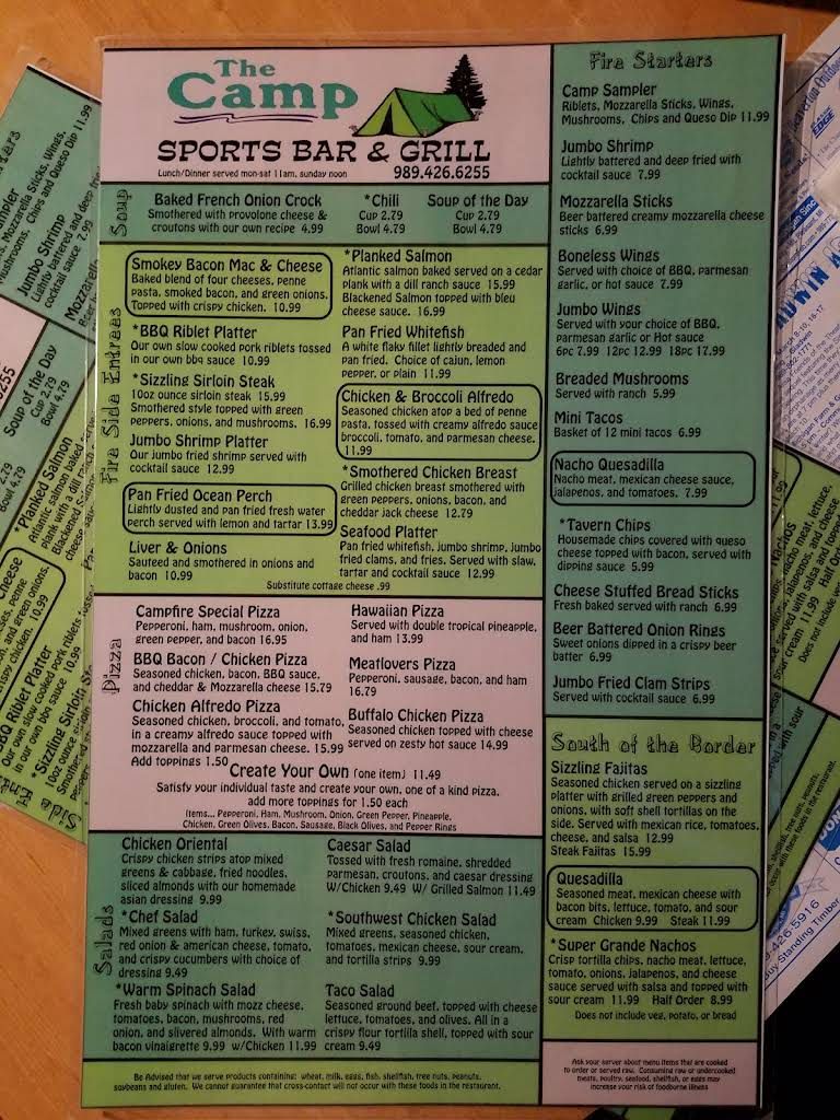 The Camp Sports Bar & Grill Menu 5